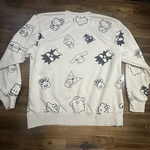 Hello Kitty Crewneck Pull‎ Over Sweater Women's XL Sanrio Friends All Over Print
